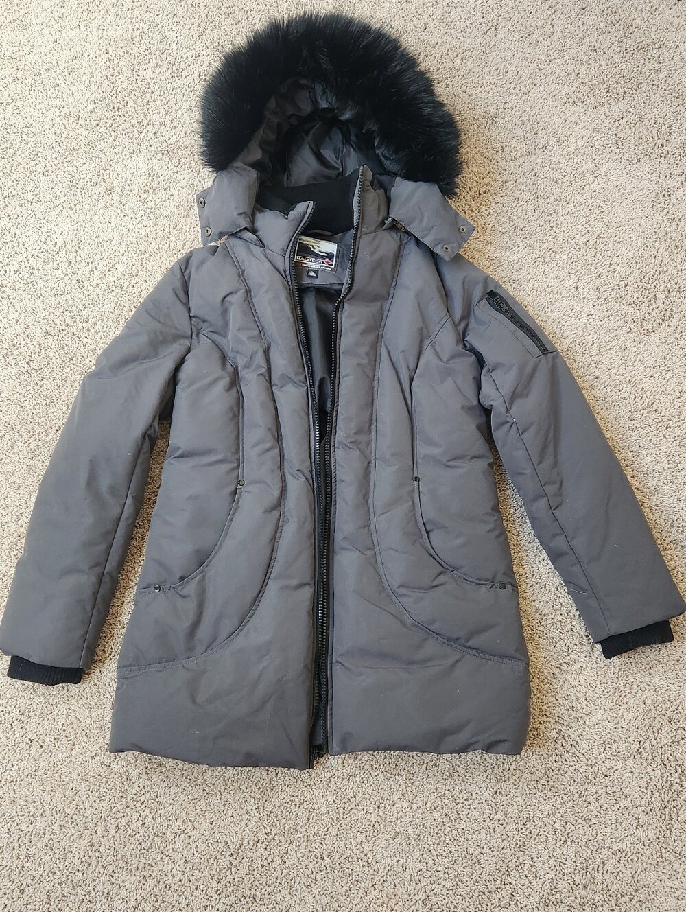 Halitech Grey Heavyweight Insulated Parka Jacket Size L